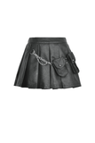 Gothic Punk Mini Skirt with Chain Detail and Side Pockets