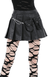 Gothic Punk Mini Skirt with Chain Detail and Side Pockets