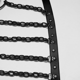 Gothic Punk Skull Harness with Chains and Removable Bow