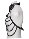 Gothic Punk Skull Harness with Chains and Removable Bow