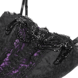 Gothic Purple Lace Corset Mini Dress with Ruffles