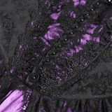 Gothic Purple Lace Corset Mini Dress with Ruffles