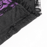 Gothic Purple Lace Corset Mini Dress with Ruffles