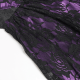 Gothic Purple Lace Corset Mini Dress with Ruffles