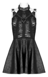 Gothic Seductive Mini Dress with Spider Web Accents