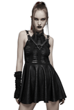 Gothic Seductive Mini Dress with Spider Web Accents