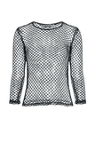 Gothic Sheer Long-Sleeve Mesh Top for Women - Edgy Fashion