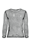 Gothic Sheer Long-Sleeve Mesh Top for Women - Edgy Fashion