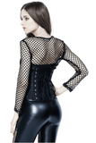 Gothic Sheer Long-Sleeve Mesh Top for Women - Edgy Fashion