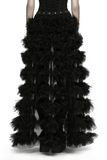 Gothic Sheer Mesh Tiered Maxi Skirt with Layers