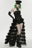 Gothic Sheer Mesh Tiered Maxi Skirt with Layers