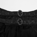 Gothic Sheer Mesh Tiered Maxi Skirt with Layers