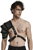 Gothic Shoulder Guard in Embossed Leather for Men