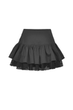 Gothic Skirt with Lace-Up Zipper and Buckle Embellishments