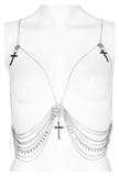 Gothic Skull Cross Body Chain Harness by Punk Rave