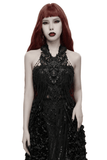Gothic Skull Lace Body Harness with Chain Accents