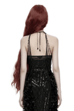 Gothic Skull Lace Body Harness with Chain Accents