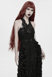 Gothic Skull Lace Body Harness with Chain Accents