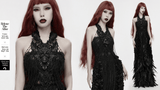 Gothic Skull Lace Body Harness with Chain Accents
