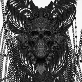 Gothic Skull Lace Body Harness with Chain Accents