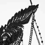 Gothic Skull Lace Body Harness with Chain Accents