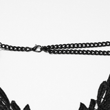 Gothic Skull Lace Body Harness with Chain Accents
