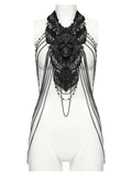 Gothic Skull Lace Body Harness with Chain Accents