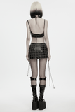 Gothic Strappy Cage Skirt with Crosses and Metal Chains