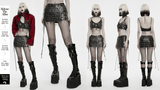 Gothic Strappy Cage Skirt with Crosses and Metal Chains