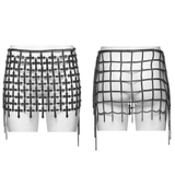 Gothic Strappy Cage Skirt with Crosses and Metal Chains