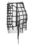 Gothic Strappy Cage Skirt with Crosses and Metal Chains