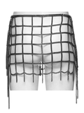 Gothic Strappy Cage Skirt with Crosses and Metal Chains