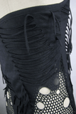 Gothic Style Maxi Dress with Skull Pattern And Belt