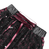 Gothic Tartan Mesh Tiered Skirt with Ribbon Frills