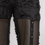 Punk zerfetzte Leggings / lange Damenmode-Hose / Gothic gespleißte Bleistifthose für Frauen 