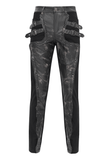 Gothic Techwear Trousers with Buckles and Panel Details