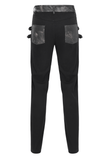Gothic Techwear Trousers with Buckles and Panel Details