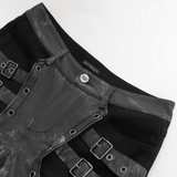 Gothic Techwear Trousers with Buckles and Panel Details