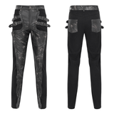 Gothic Techwear Trousers with Buckles and Panel Details