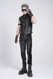 Gothic Techwear Trousers with Buckles and Panel Details