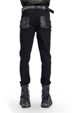 Gothic Techwear Trousers with Buckles and Panel Details