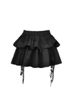 Gothic Tiered Skirt with Ruffle Layers and Zip Detailing