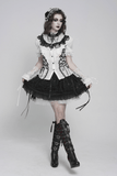 Gothic White Lolita Lace Bonnet with Black Roses
