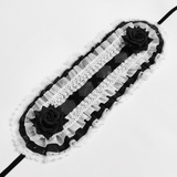 Gothic White Lolita Lace Bonnet with Black Roses