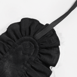 Gothic White Lolita Lace Bonnet with Black Roses