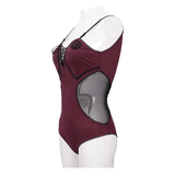 Gothic Wine Red One-Piece: Comfort and Style Swimsuit