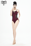 Gothic Wine Red One-Piece: Comfort and Style Swimsuit