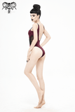 Gothic Wine Red One-Piece: Comfort and Style Swimsuit