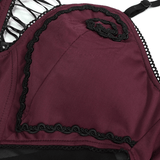 Gothic Wine Red One-Piece: Comfort and Style Swimsuit