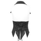 Gothic Women's Lace-up Waistcoat with Removable Collar